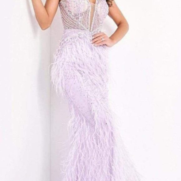 Jovani Dresses & Skirts - Embellished Sequin V-neckline Dress by Jovani